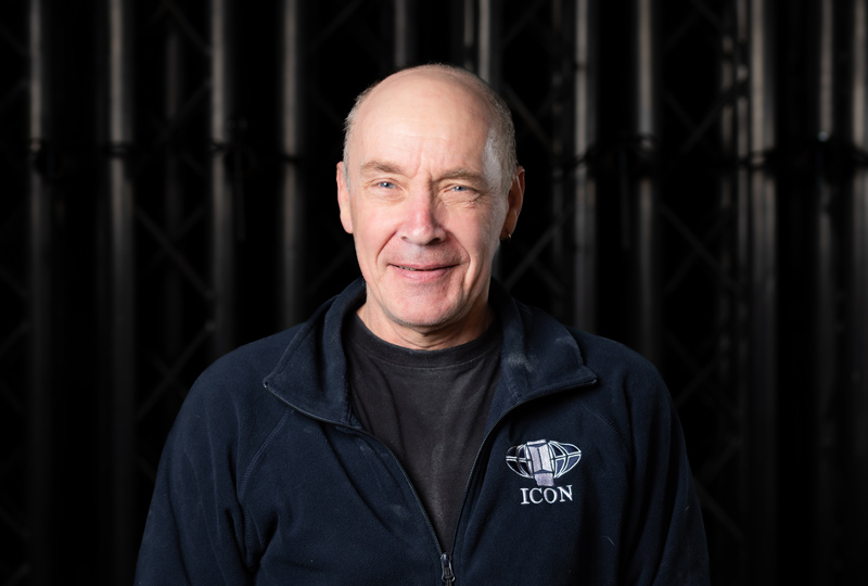 Headshot of our team, photo of Male, Tim Bates our Sprayer at Icon Exhibitions in Staffordshire